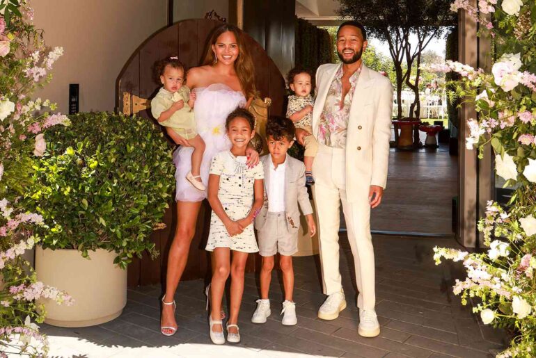 Chrissy Teigen and John Legend Pose with All 4 Kids at Mad Hatter-Inspired Mother’s Day Tea Party