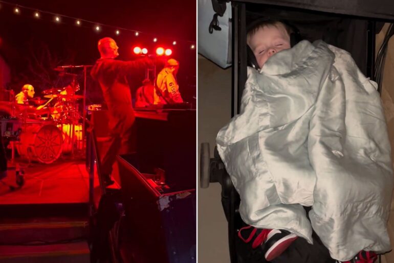 Kelly Osbourne Brings Son Sidney to His First Slipknot Concert to See Dad Perform — and He Falls Fast Asleep
