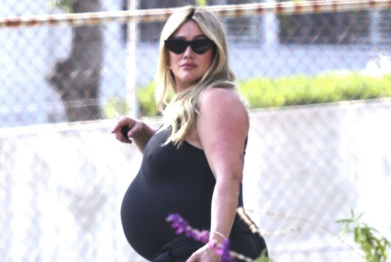 Pregnant Hilary Duff Spotted Showing Off Her Baby Bump as Due Date Draws Near