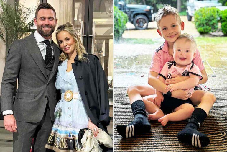 Emily Maynard Johnson Shares Adorable Photo of Sons Gibson and Jones Wearing Matching Pink Messi Jerseys